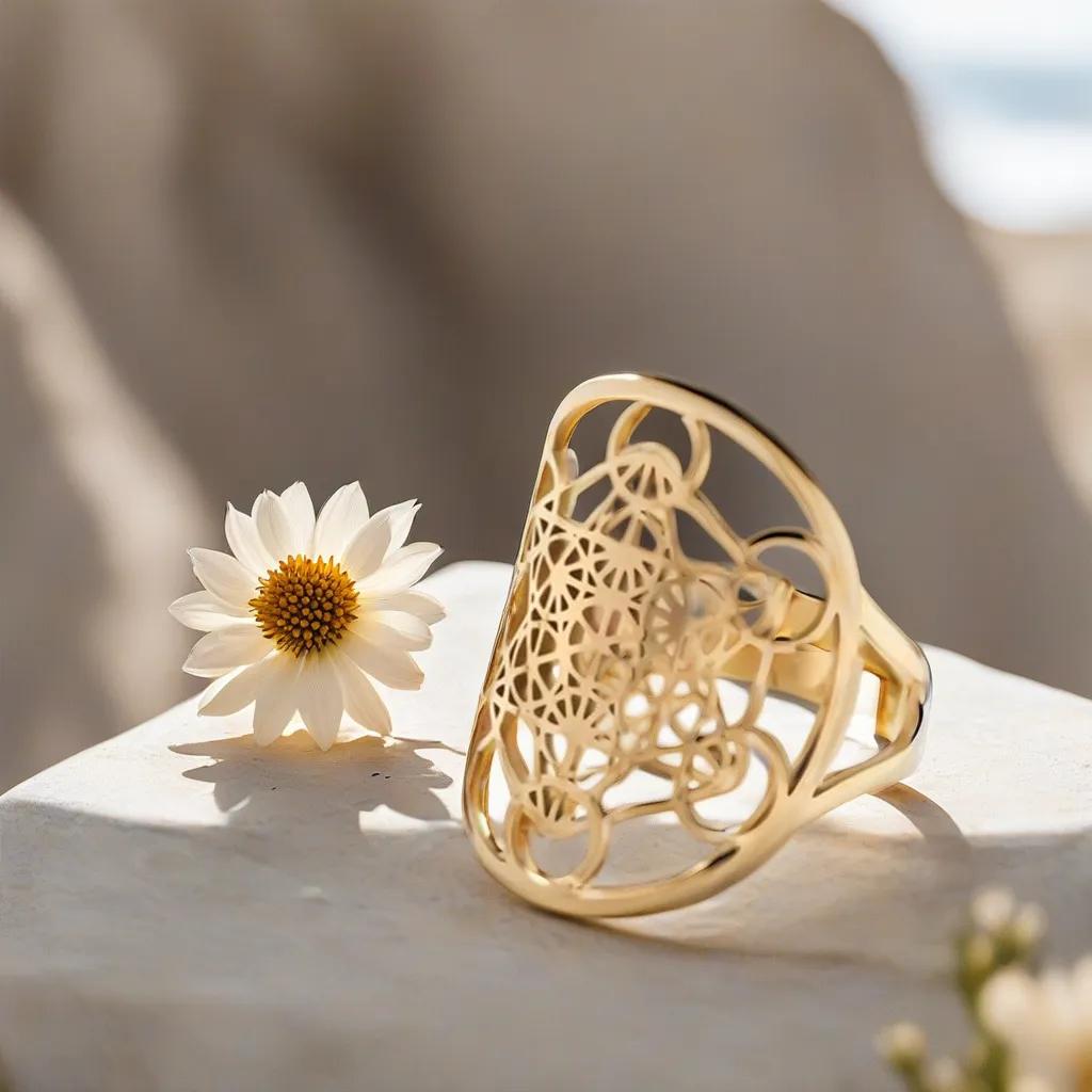 Sacred Geometry Jewelry Metatron Cube Ring Angel Seal Archangel Protection Statement Hollowed Rings for Women Magic Hexagram