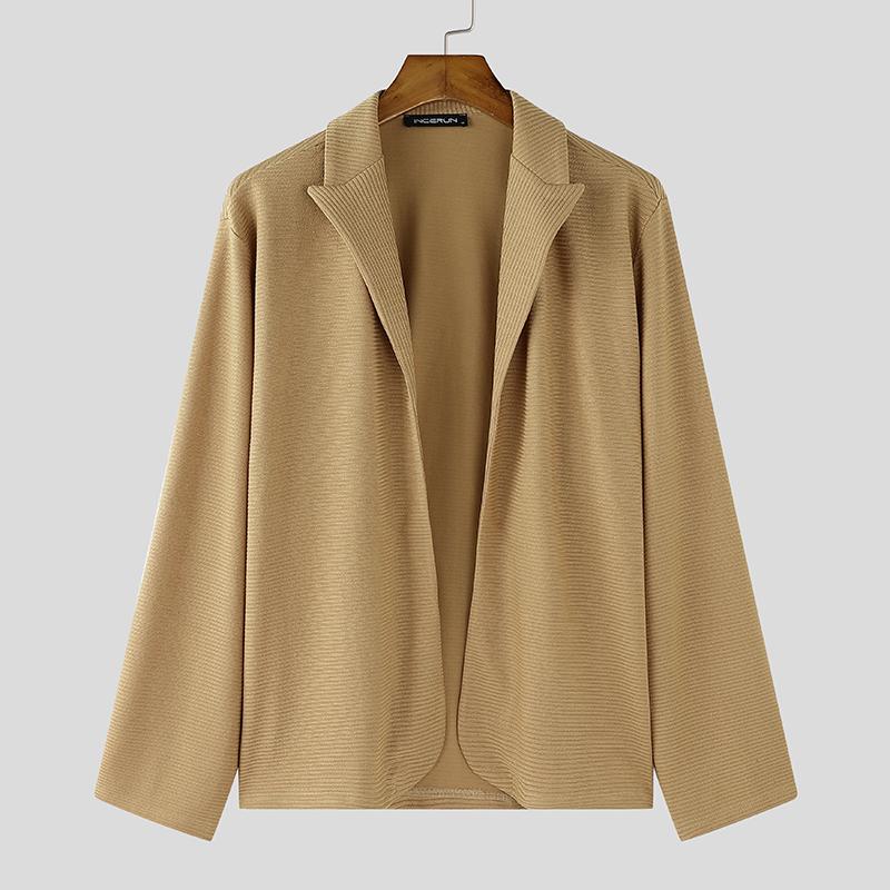 

INCERUN свободный мужской кардиган с длинным рукавом и открытой передней частью M