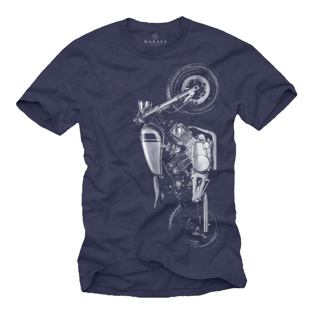 Custom Conversion Motorcycle Mens T-Shirt with Virago XV 750 Cafe Racer - Biker Men