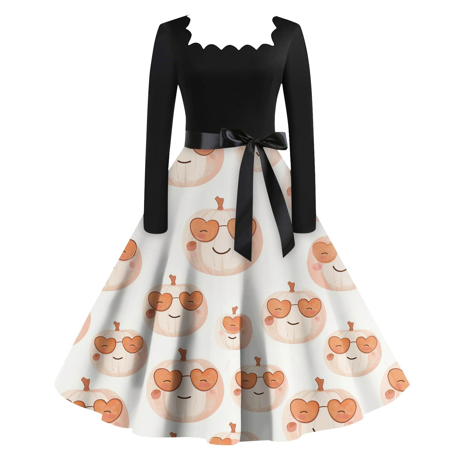 

Женское повседневное модное платье в стиле ретро с квадратным вырезом и длинными рукавами XXXXL белый