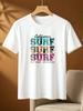 Casual Surf Print Short Sleeve Tee for Daily Wear 