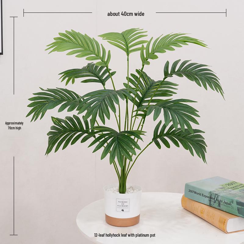 Artificial Bionic Green Plants: Floor-Standing Turtle Back Leaves Ornament for Living Room and Bedroom Decor