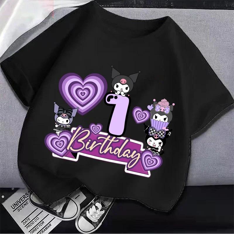 Kuromi Bb Tshirt Numros Danniversaire 19 Mignon Tshirt Anime Unisexga Dessin Anim Sanrio Enfants Dcontract Haut Tendance S