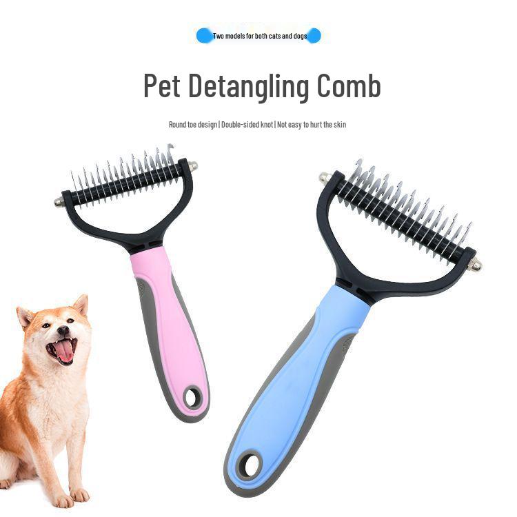 Pet Detangling and Deshedding Comb for Medium-Long Haired Dogs and Cats