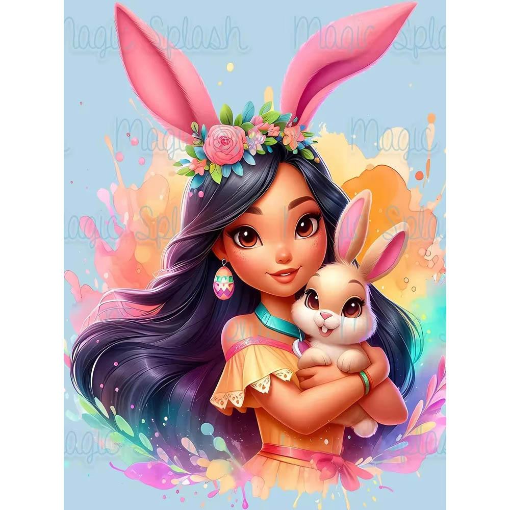 Rabbit Ear Eevee Frozen Anna Elsa Diamond Painting New Full Diamond Cute Girly Style Handmade DIY Diamond Embroidery Material Pack