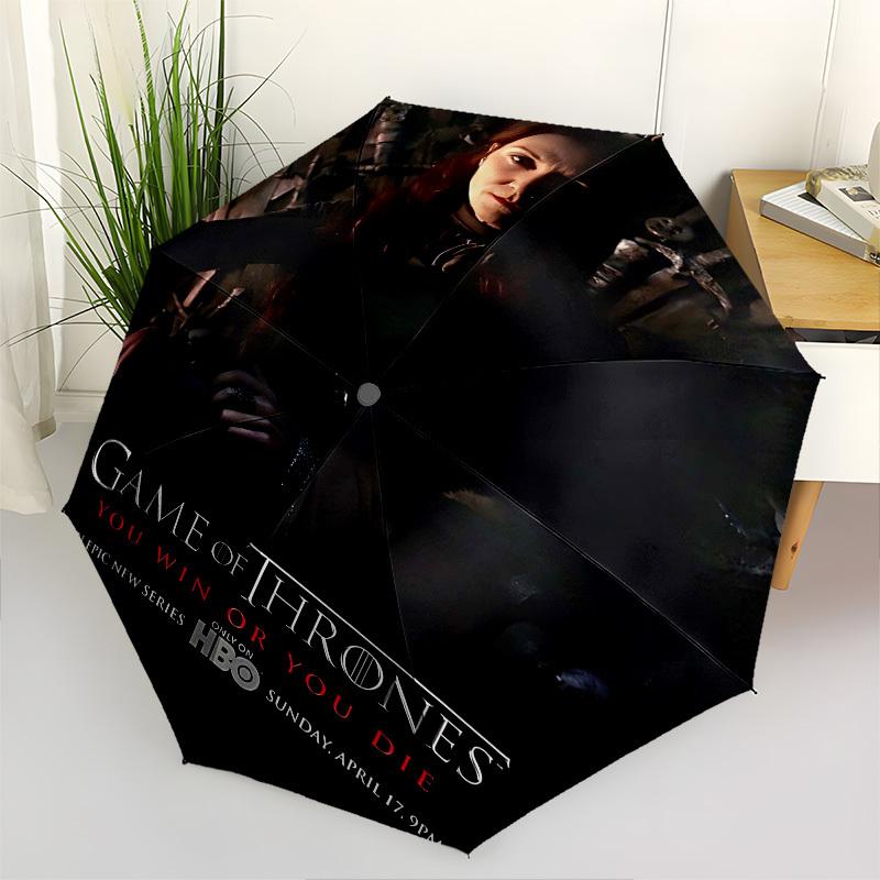 1pc Game of Thrones Automatic Folding Umbrella - Compact 8-Rib Design, Durable Plastic & Iron1328L