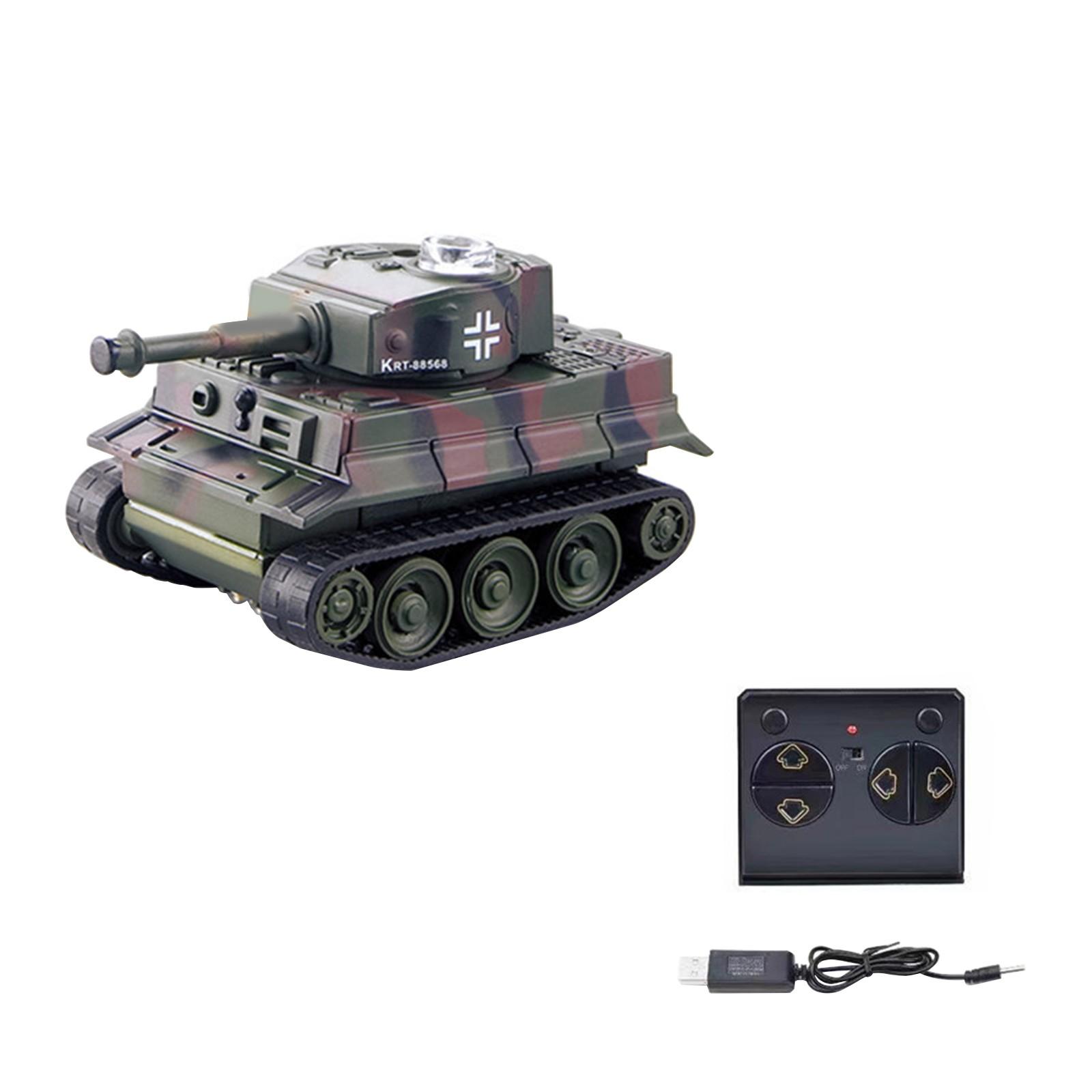 

Веселый танк на радиоуправлении Симуляция Четырехсторонняя беспроводная зарядка Детская машина на радиоуправлении One Size