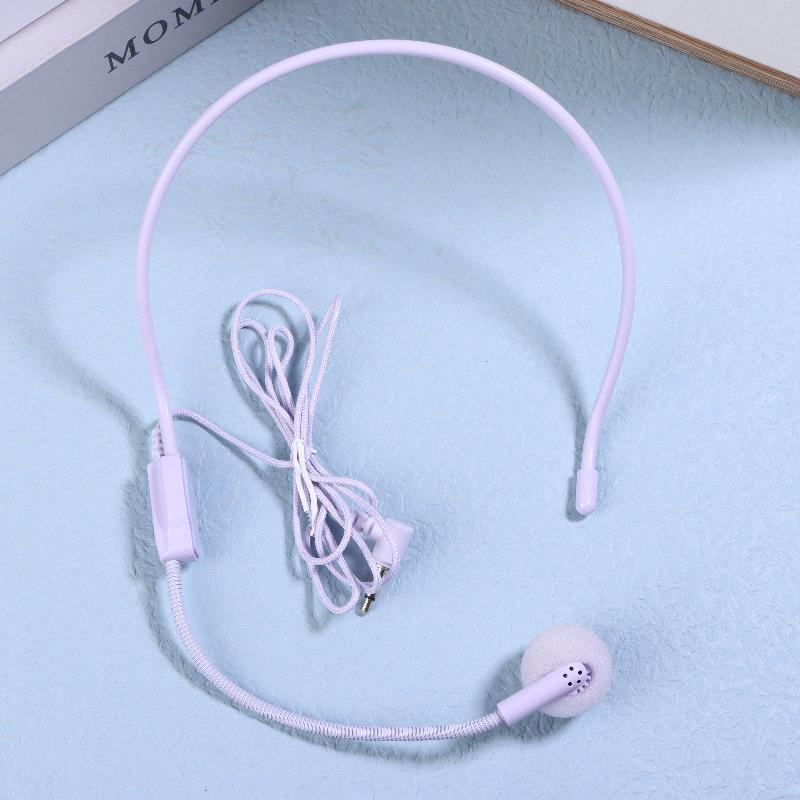 

1Pc Portable Wired Headset Mic With 3.5mm Plug For Lecture Speech Head-mounted Headset Microphone For Teaching And Meeting