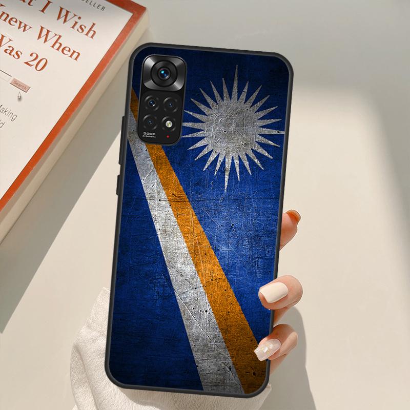 Marshall Islands Flag Case For Xiaomi Redmi Note 11 Pro 8 9 11S 10S 9S Note 10 Pro Cover For Redmi 10 10C 9A 9C