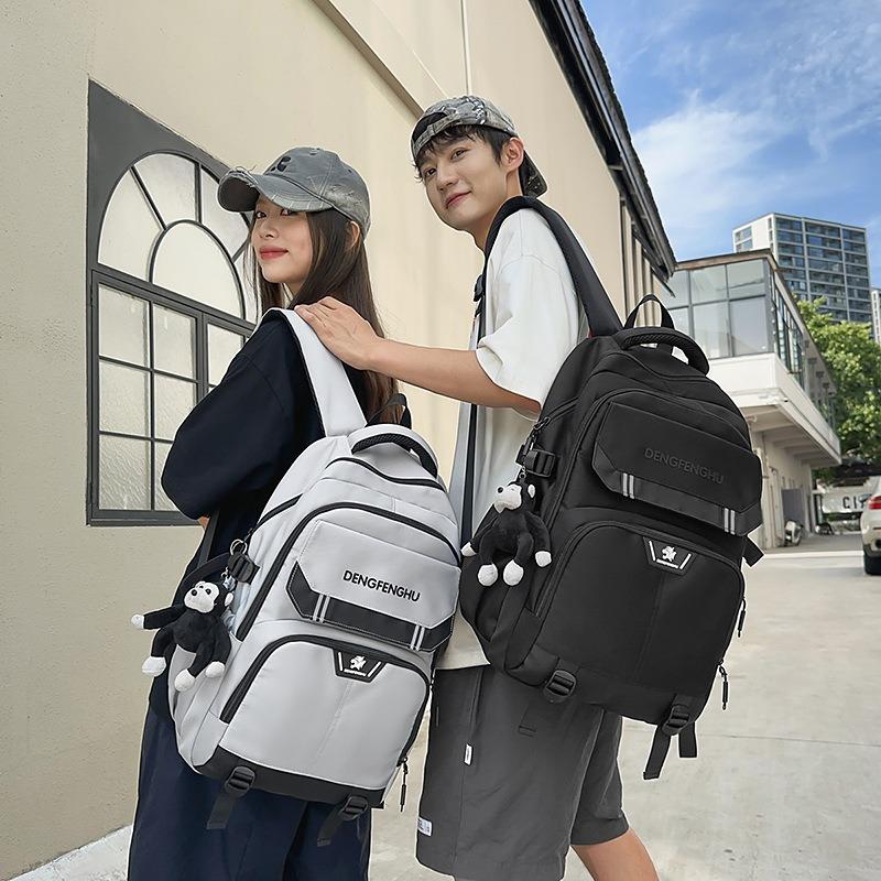 School bag new high-value retro fresh trendy cool niche design backpack couple lightweight travel backpack