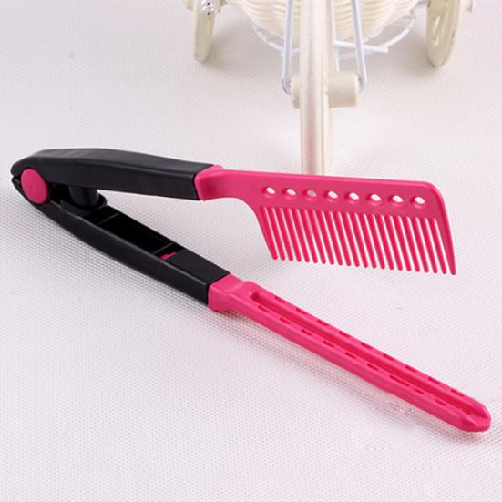 Fashion Beauty V Type Hair Straightener Comb DIY Salon Hairdressing Styling Tool