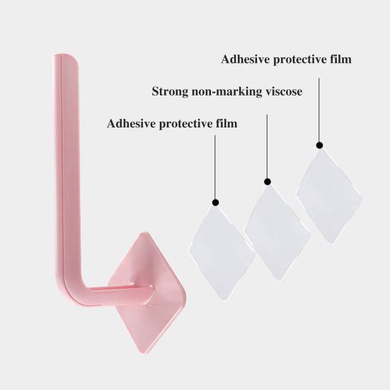 3Pcs Wall Hook Strong Load-Bearing Waterproof L-Shaped Traceless Hanger Traceless Bathroom Kitchen Hook