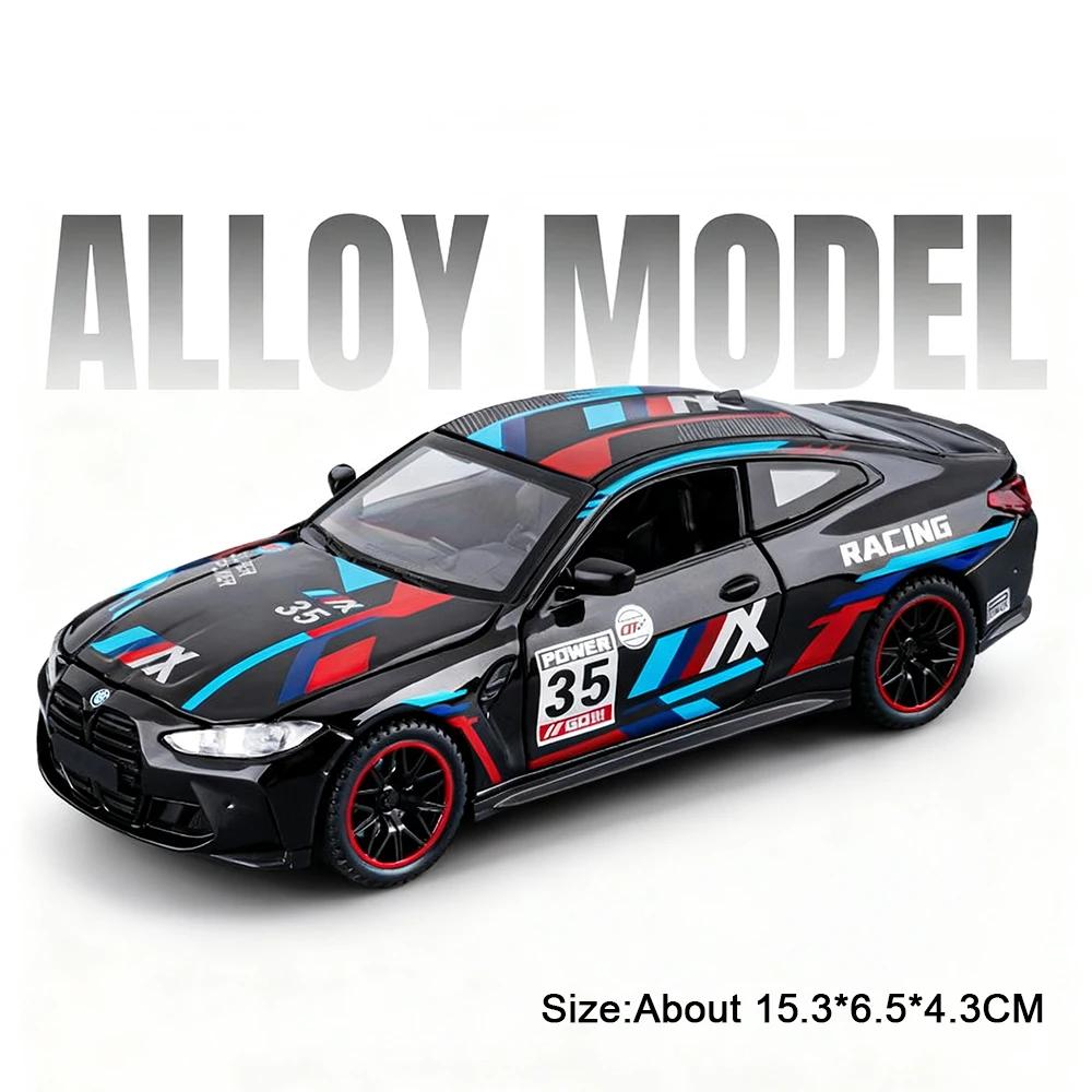 1:32 Scale M4 X3M Alloy Car Model Toy Doors Opened Rubber Tires Vehicles Models Sound Light Sports Cars Metal Toy Ornaments
