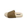 Flat-bottomed cotton slippers for women to wear autumn and winter new retro one-word open-toed fluffy slippers