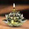 Lampada ad Olio Ghee Buddista Decorativa Fatta a Mano per Altare con Stoppino Diwali per Soggiorno