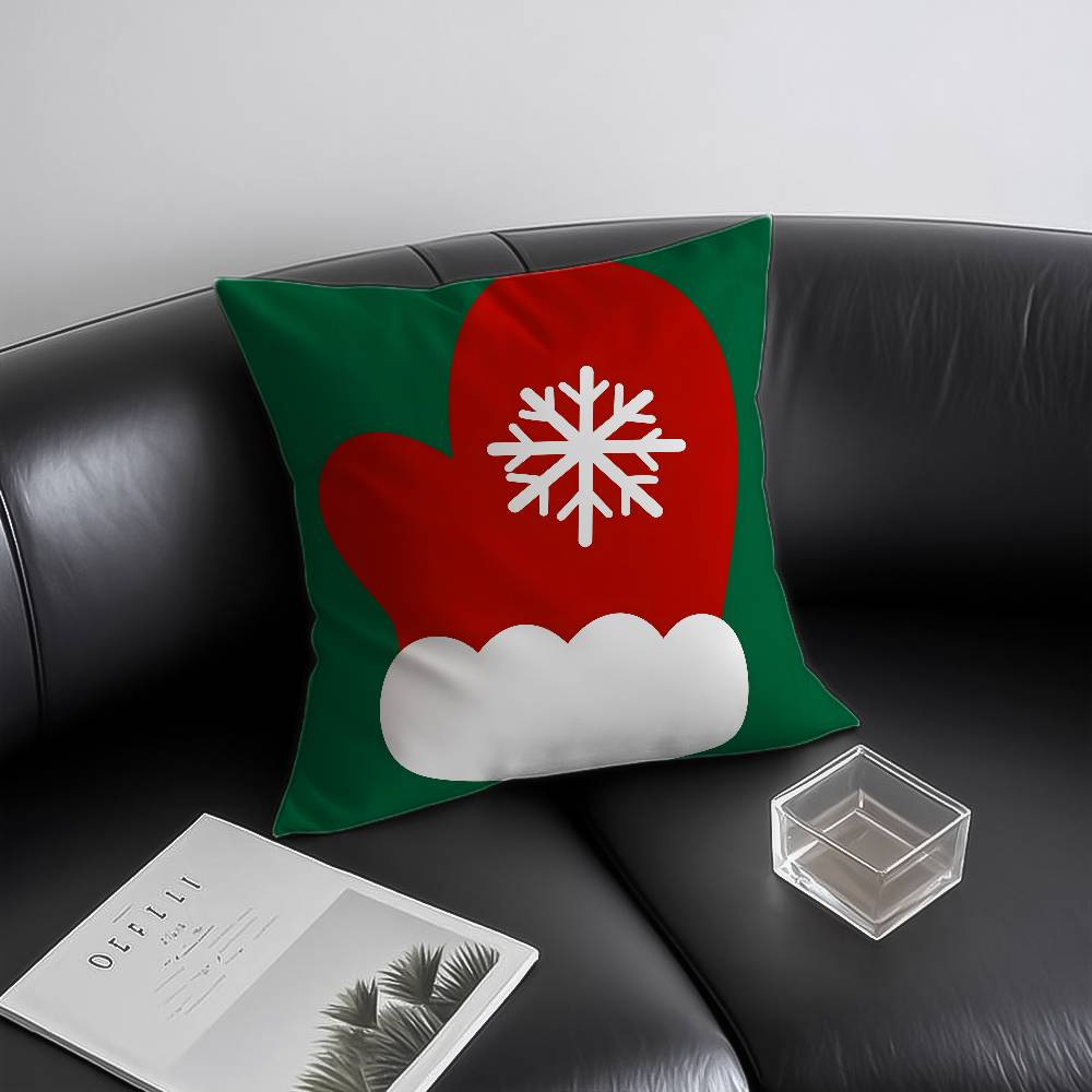 

Christmas illustration elements pillow cover, sofa and chair cushion cover, room home decoration 12x12Inch