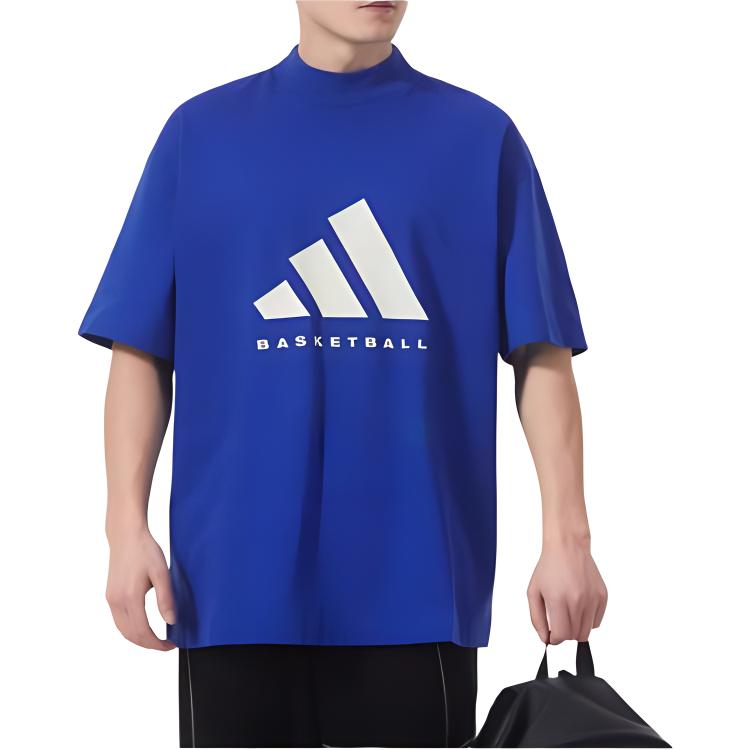 adidas 2024 Collection Chapter 02 Alphabet Logo Loose Short Sleeve T-Shirt Unisex Tops Bright-Blue IX1967
