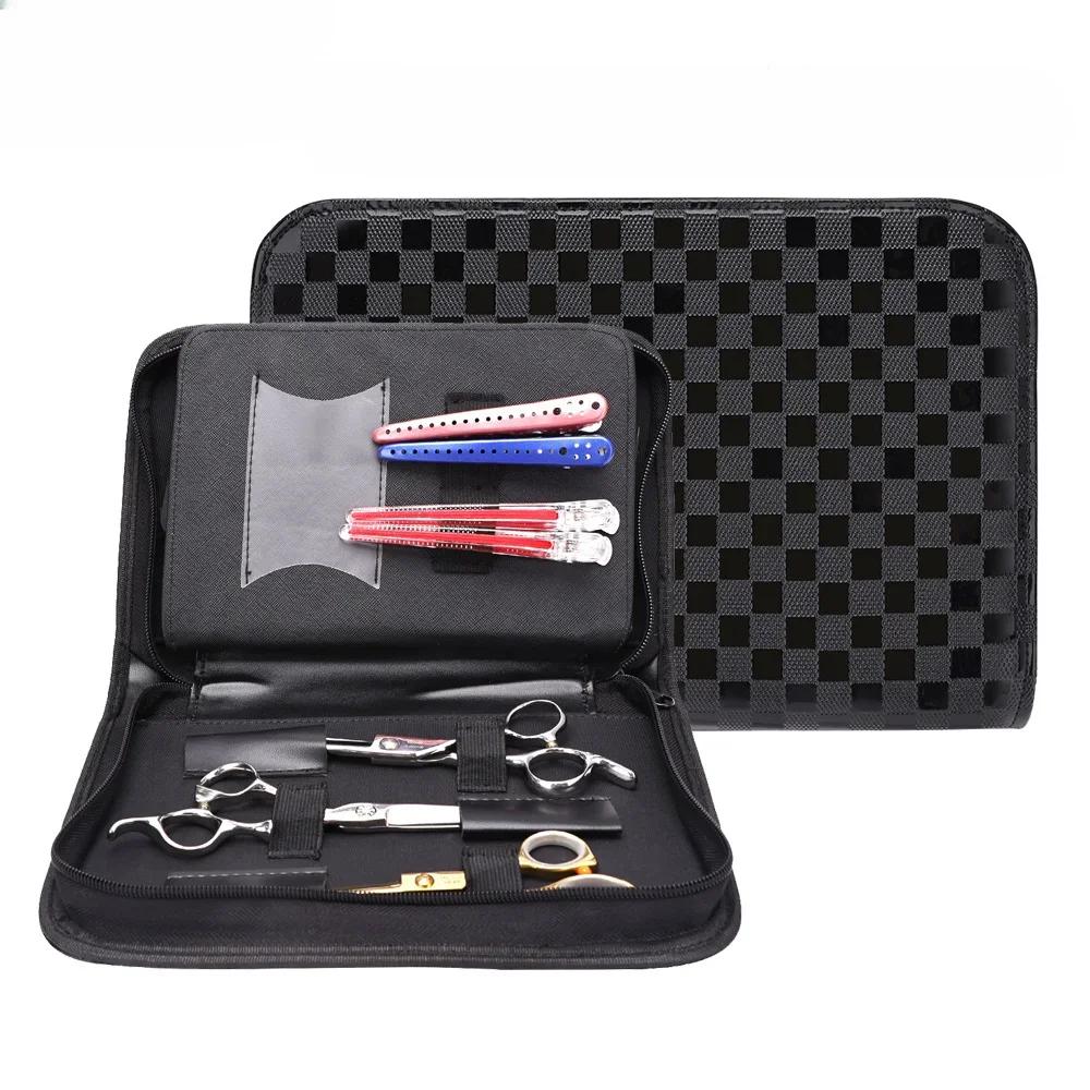 Professinal Scissors Bag Barber Hair Salon Scissor Case PU Leather Haircut Storage Hairdresser Styling Tools Accessories