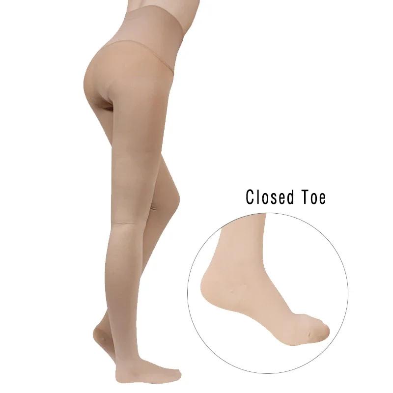 Extra-large pressure compression pantyhose, 20-30 mmHg, above-knee length, support stockings, pressure tight pants