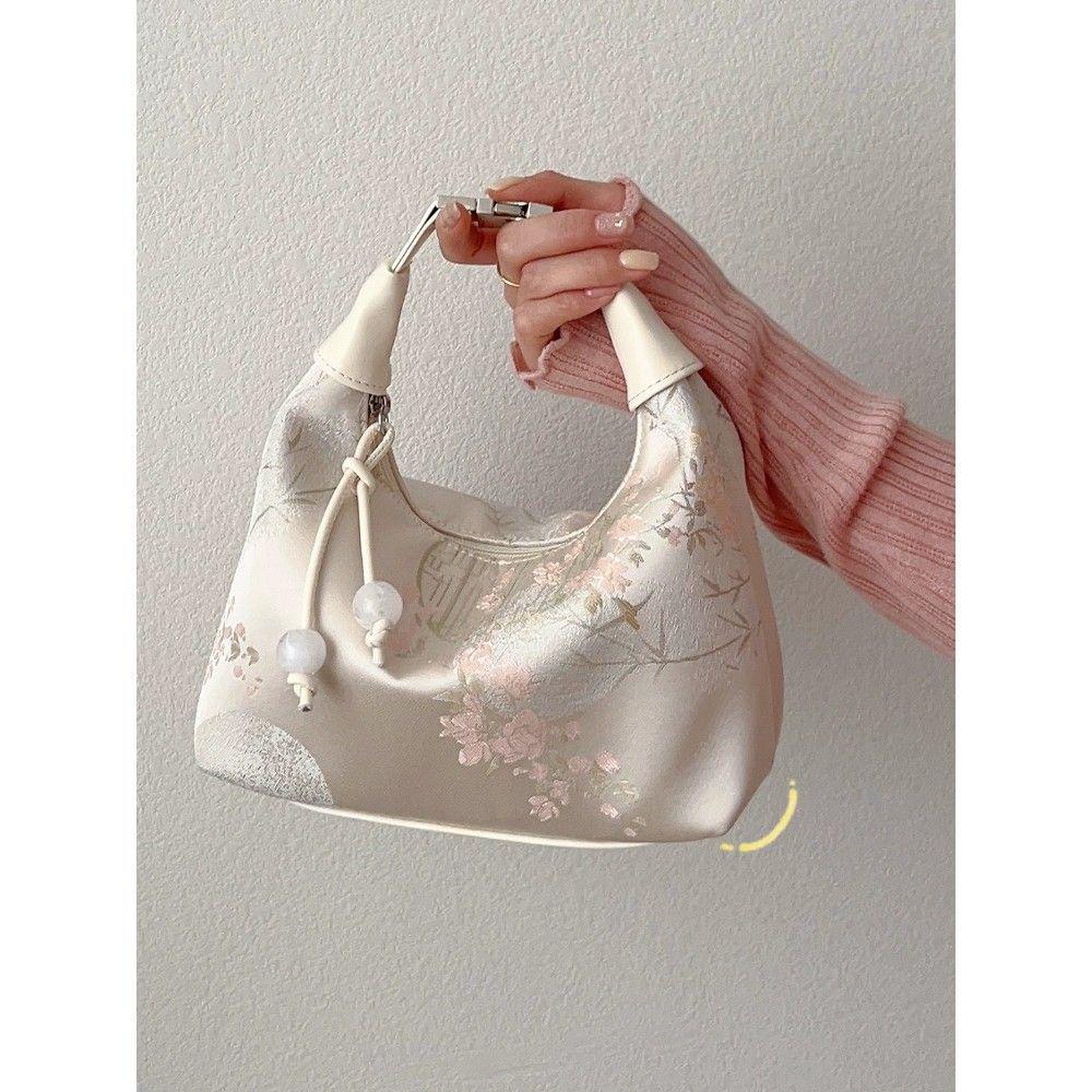 2025 New Silk Embroidery Cheongsam Crossbody Dumpling Bag: Ancient Chinese Style Summer Handbag for Women