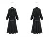 Plus Size Women's Polka Dot Long Sleeve Bohemian Pleated Dress