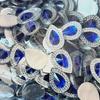 50pcs deep blue/scarlet 13*18mm teardrop-shaped resin rhinestones with flat backs, suitable for jewelry crafting DIY decorations