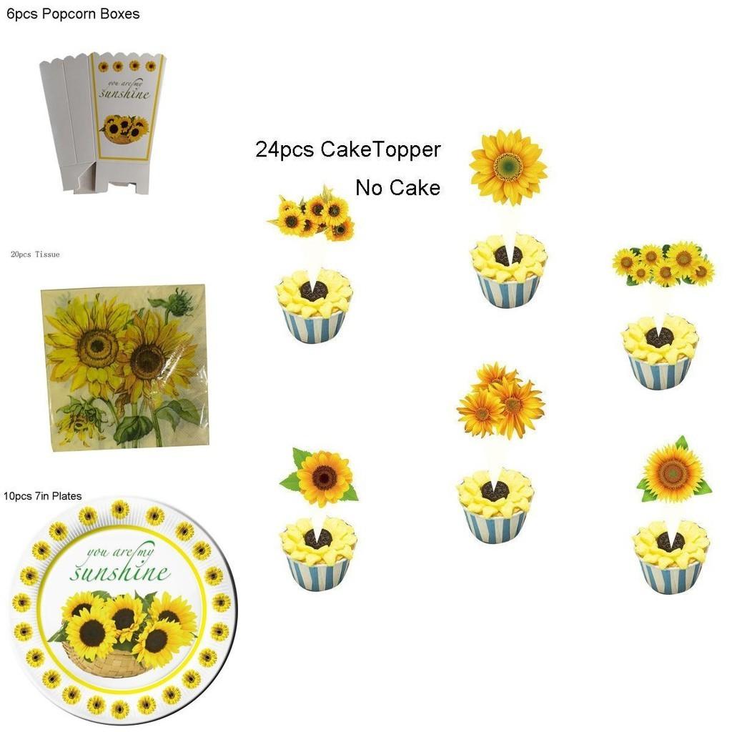 Encantador Kit de Decoração para Festa com Tema Girassóis Para Chás de Bebê e Festas de Aniversário Alegres
