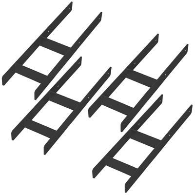 Kotarbau® H-Post Base For Embedding Bracket Anchor Black Galvanized Steel 160 Mm Set Of 4