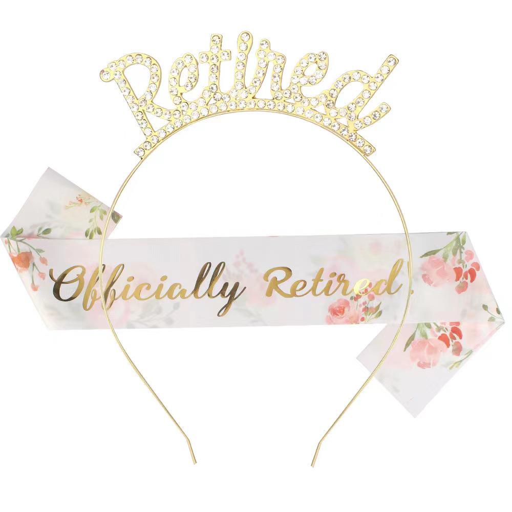 

European & American Fashion Retired Crown Alloy Headband with Ribbon for Women