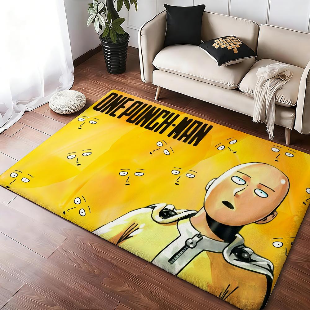 Anime Hot O-One-Punch Man Floor Mat Cozy Flannel Soft Thick Non-Slip Mat For Living Room Bedroom Kitchen Decor Rugs