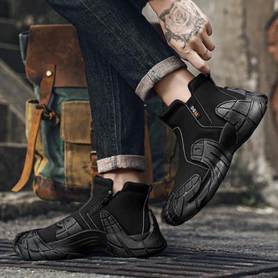 High Top Men's Shoes Autumn Winter New Versatile Sports Running Casual Trendy Shoes Lightweight Anti Slip Outdoor Hiking Shoes