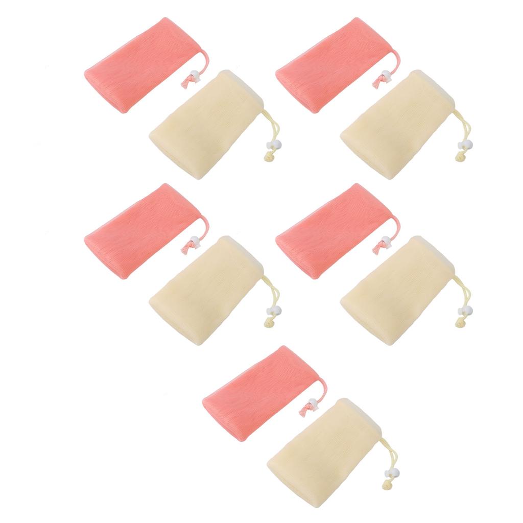 5 Pcs Exfoliating Mesh Soap Pouch Soap Saver Bag Cleansing Foaming Nets Body Facial Cleaning Tool