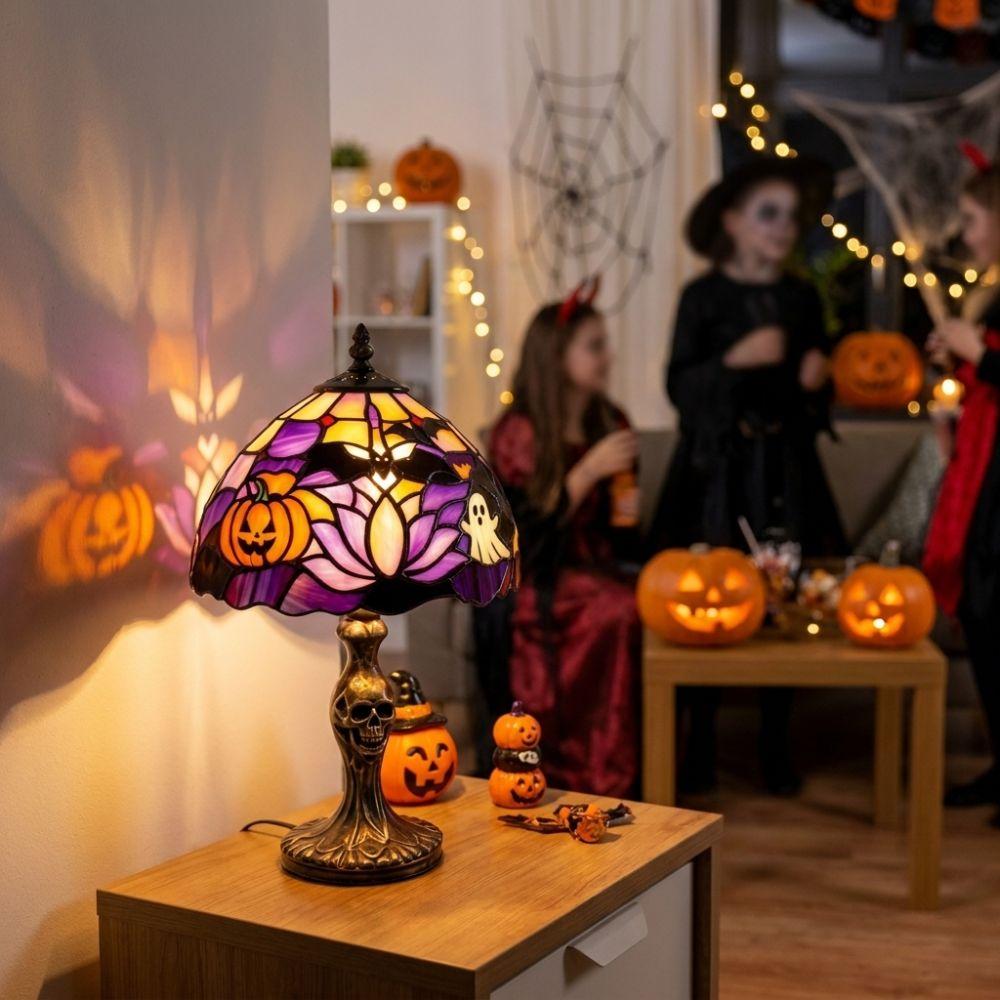 Handcrafted Resin Pumpkin Lamp USB Powered Witch Hat Table Lamp Halloween Table Lamp Office Decor