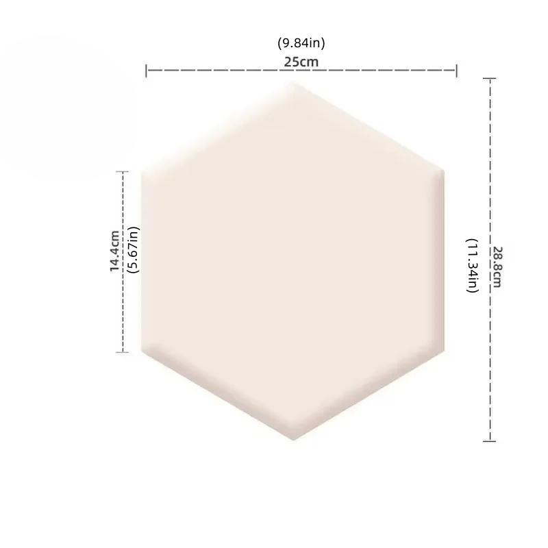 1PC 25cm x 28cm Hexagonal headboards soft bag anti-knock tatami wall surround self-adhesive background wall bedroom living room