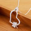 Beliebte Marken 925er Sterlingsilber Hübscher Herz Schmetterling Anhänger Halskette für Damen Mode Hochzeit Party Schmuck Feiertagsgeschenke