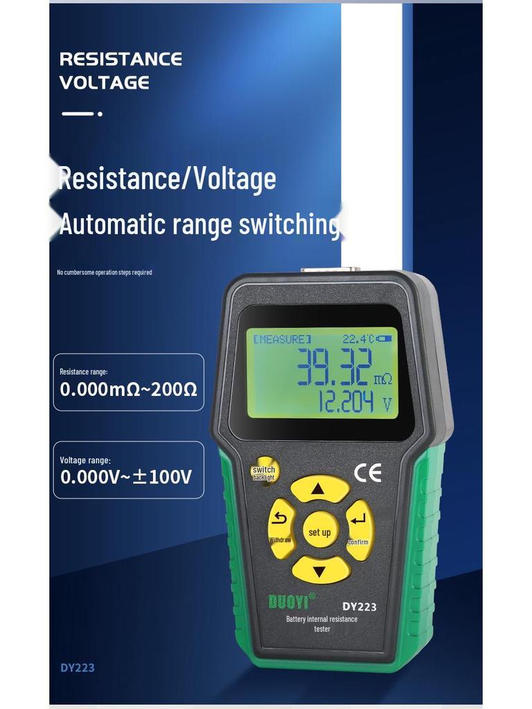 Duo Yi Battery Life & Internal Resistance Tester for Lead-Acid and 18650 Lithium Batteries