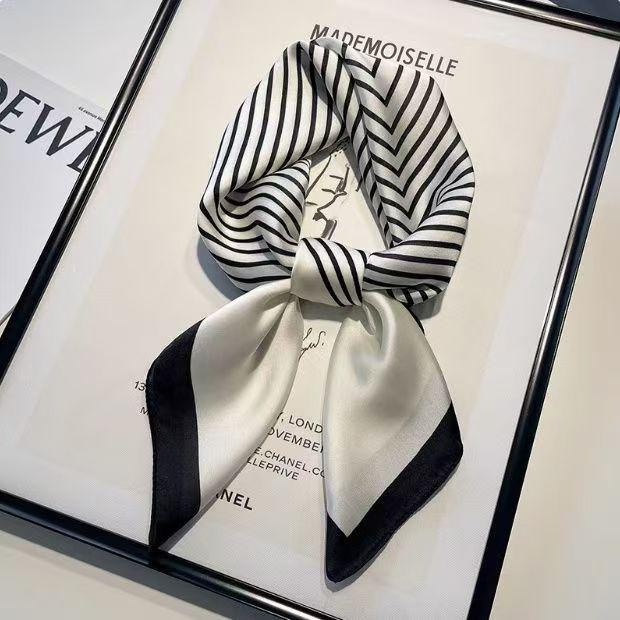 70cm Versatile Fashionable Mulberry Imitation Silk Scarf for Middle-Aged & Elderly - Summer Neck Protection