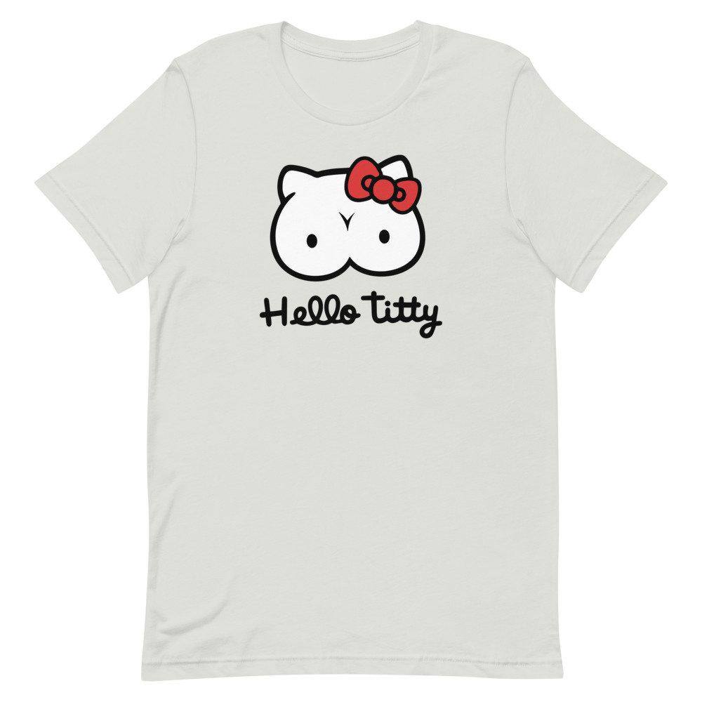 Hello Titty Parody TShirt Parody Funny Joke Gag Comical Bella Canvas Unisex TShirt S