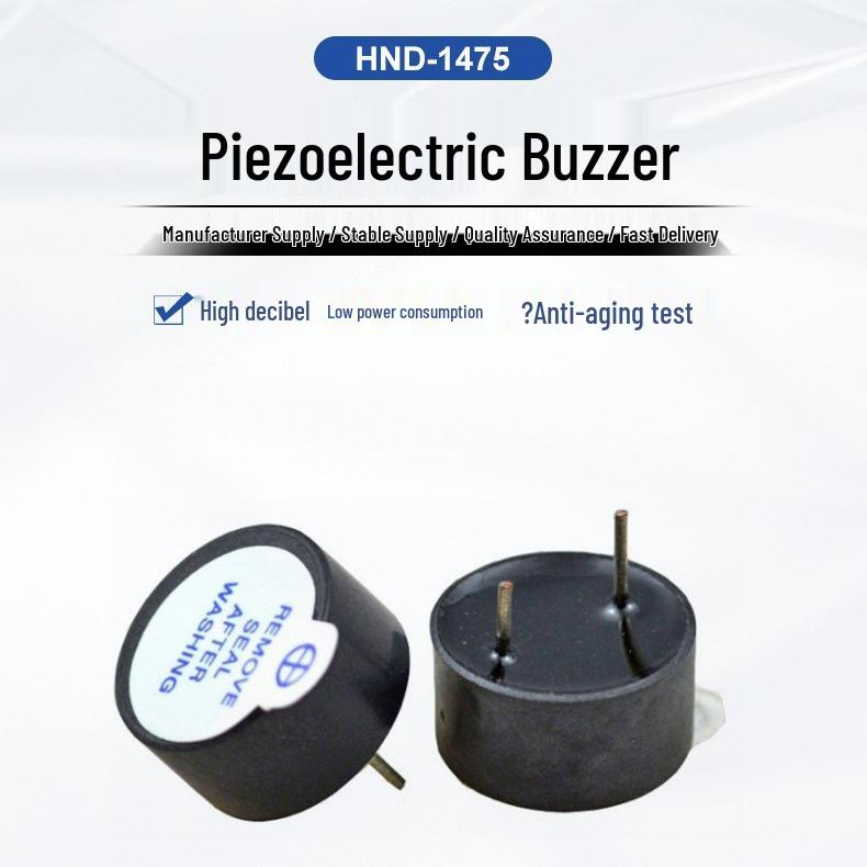 DC Buzzer HND-1407B: Piezoelectric Active Buzzer for 3V, 5V, 12V HND-1407B