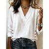 BFCCQB Women's Fashion Casual Autumn Winter Long Sleeve V-Neck Blouses & Shirts