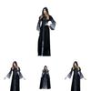 Stylish Halloween Vampire Long Dress With Flattering Fit For Witch Role-playing