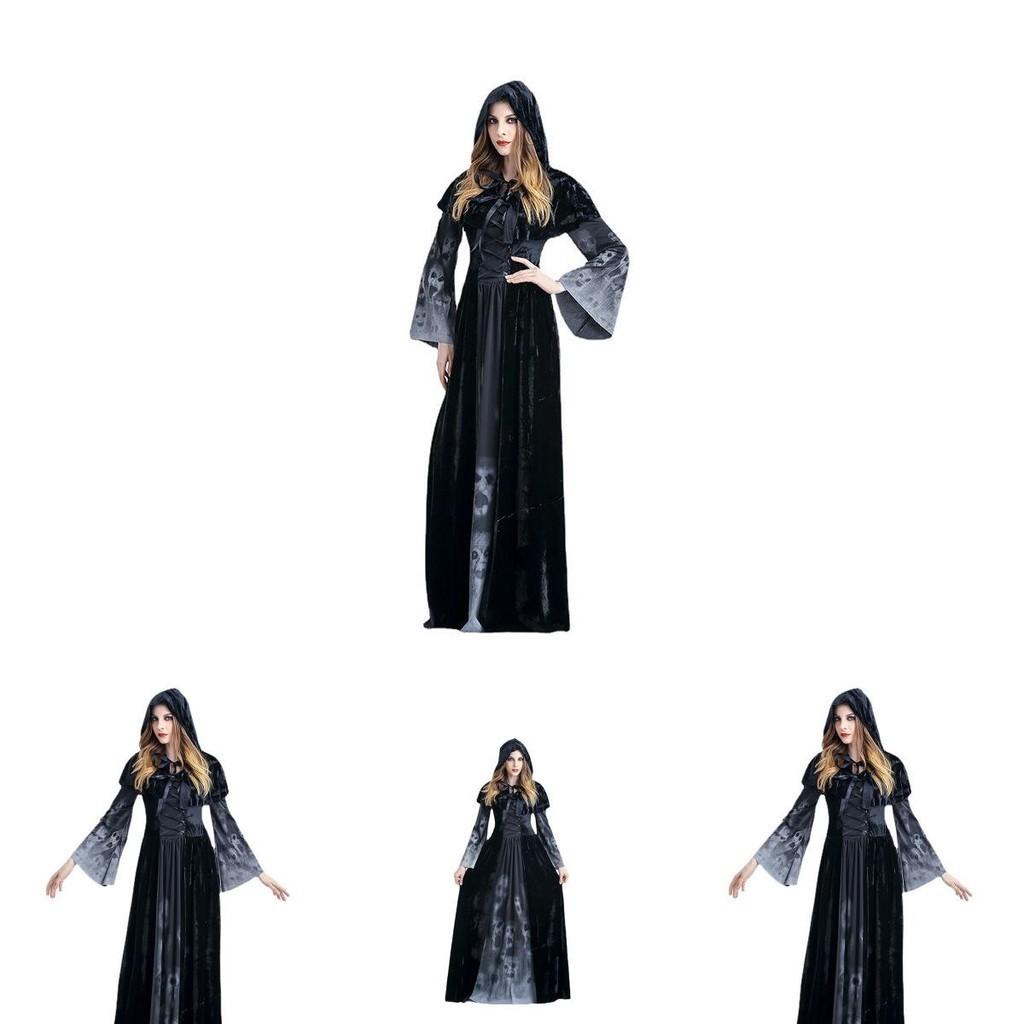 Stylish Halloween Vampire Long Dress With Flattering Fit For Witch Role-playing