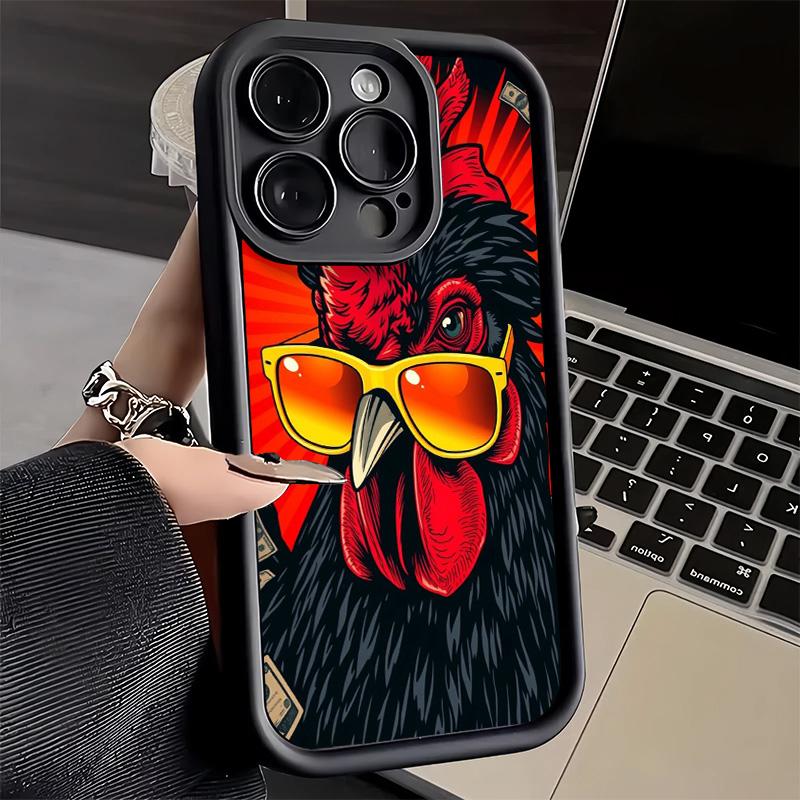 Phone Case for iPhone 17 Air 16E 15 16 Pro Max Chicken Hen Rooster Cover 14 Plus 13 12 Mini Soft Shell Silicone Fundas