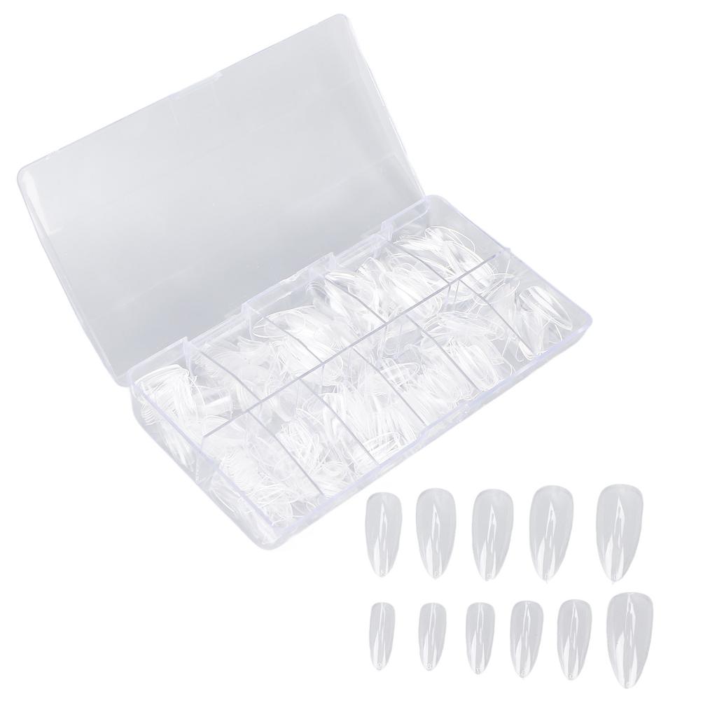 500pcs Transparent Nail Tip Professional Home Salon Portable DIY Fake False Nail Set Accessory for Women