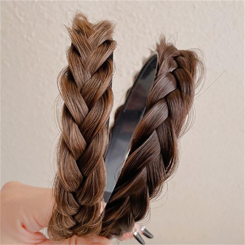 Cerchietto Largo Intrecciato Accessori per Capelli Fascia Elastica Antiscivolo Per Donna e Ragazza