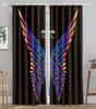 Cool Colorful Metal Technology Wing Blackout Window Curtain for Living Room Bedroom Bathroom Kicthen Door Cupboard Decor Hooks