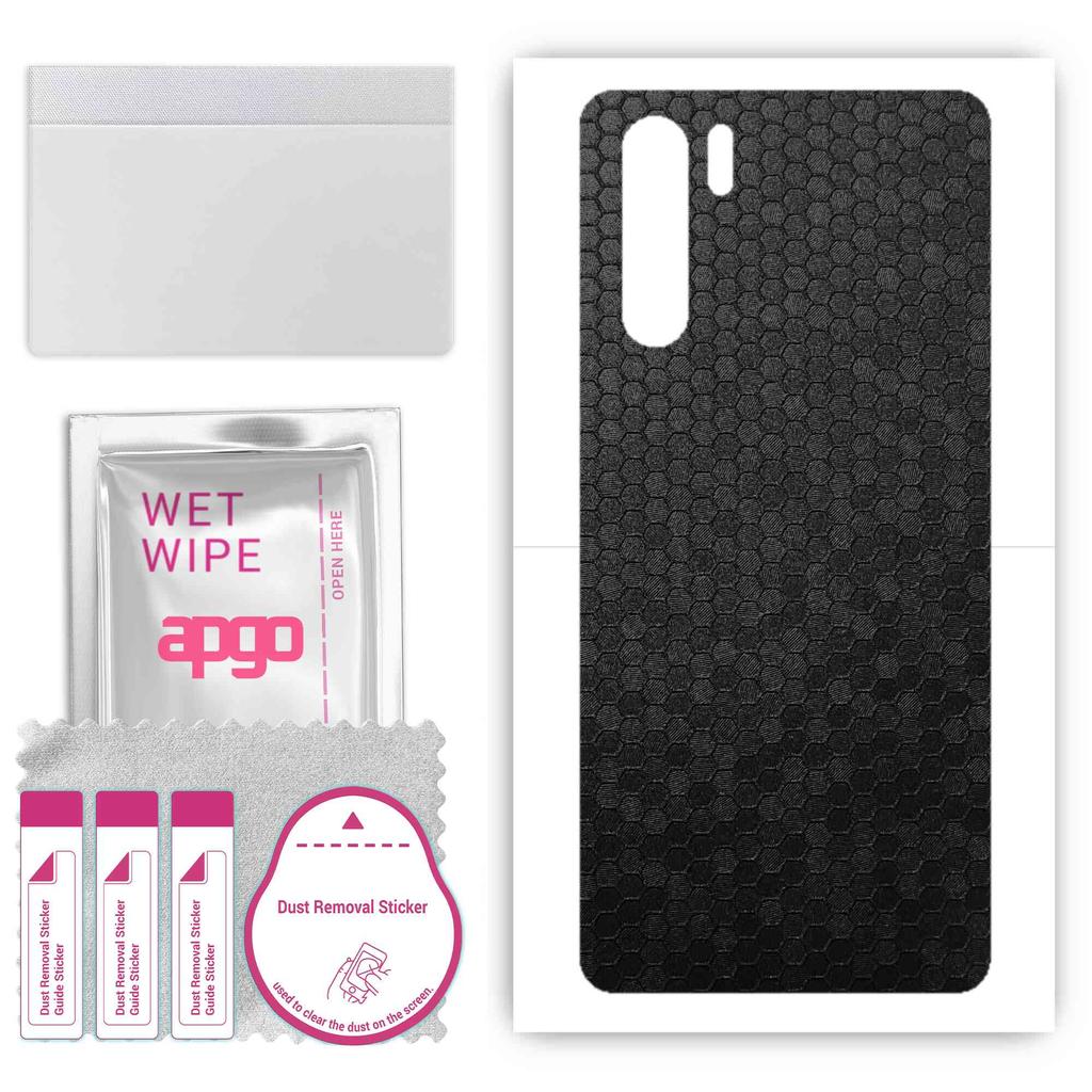 apgo Protective Skin Sticker for the back compatible with Oppo Reno3 CPH2043, Wrap Film, Foil, Vinyl - Pattern Black Honeycomb