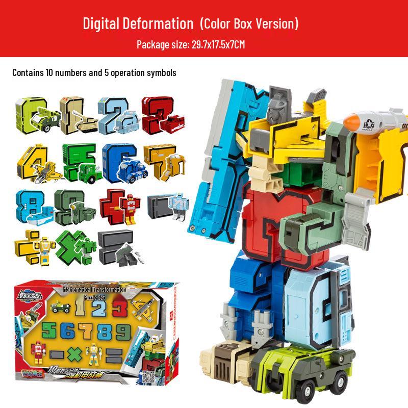 Power Rangers Alphabet & Number Transforming Robot Building Blocks Toy Set for Kids