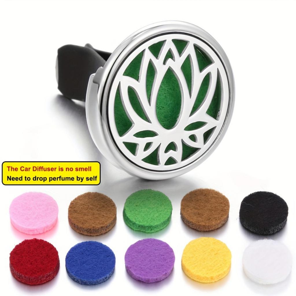 1pc Car Aromatherapy Diffuser Locket Car Clip Perfume Essential Oil Diffuser Car Vent Clip Air Freshener Purifier With 10pcs Mixed Pads