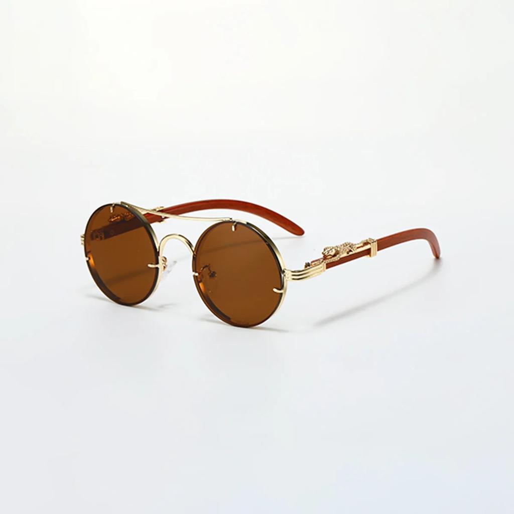 Retro Oval Metal Sunglasses for Women Men Luxury Fashion Brand Punk UV400 Stylish Shades Unisex